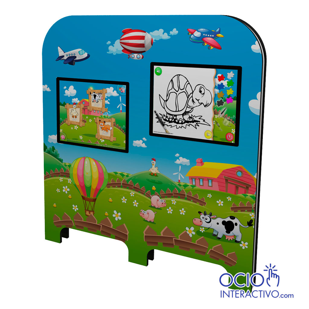 Pared interactiva tematizada 2 pantallas