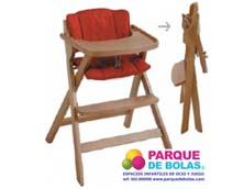 Trona plegable de madera para restaurantes